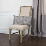 Blue Gray Metallic Nubby Textured Lumbar Pillow - Homeroots - Flyclothing LLC