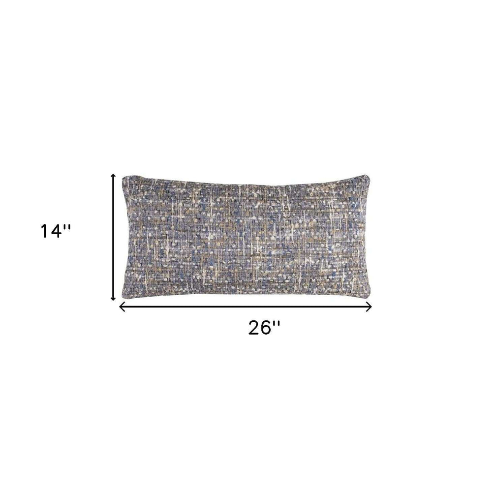 Blue Gray Metallic Nubby Textured Lumbar Pillow - Homeroots - Flyclothing LLC