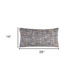Blue Gray Metallic Nubby Textured Lumbar Pillow - Homeroots - Flyclothing LLC