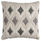 Gray Beige Classic Ikat Pattern Throw Pillow - Homeroots - Flyclothing LLC