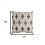 Gray Beige Classic Ikat Pattern Throw Pillow - Homeroots - Flyclothing LLC