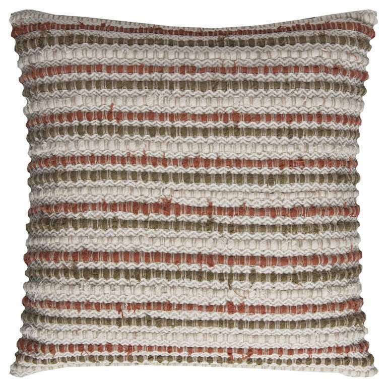Brown Beige Nubby Texture Bands Throw Pillow - Homeroots - Flyclothing LLC