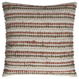 Brown Beige Nubby Texture Bands Throw Pillow - Homeroots - Flyclothing LLC