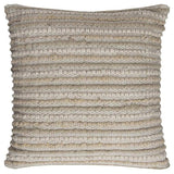 Ivory Beige Nubby Texture Bands Throw Pillow - Homeroots - Flyclothing LLC