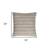Ivory Beige Nubby Texture Bands Throw Pillow - Homeroots - Flyclothing LLC