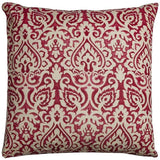 Red Natural Distressed Damask Throw Pillow - Homeroots - Flyclothing LLC