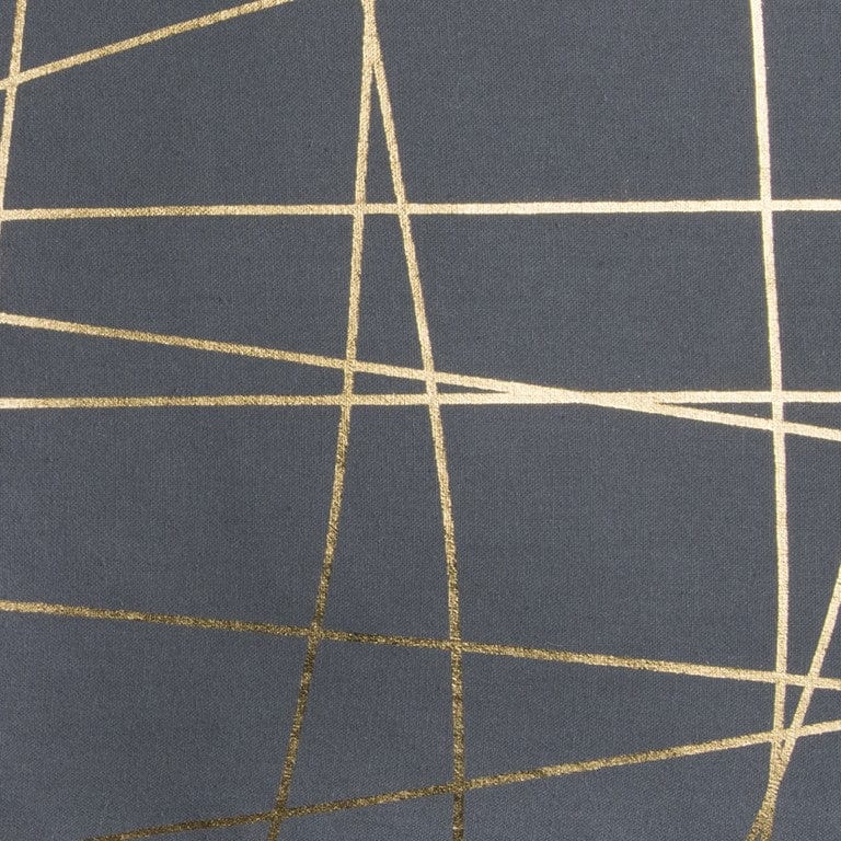 20" Gray and Gold Abstract Linework Cotton Throw Pillow - Homeroots - Flyclothing LLC