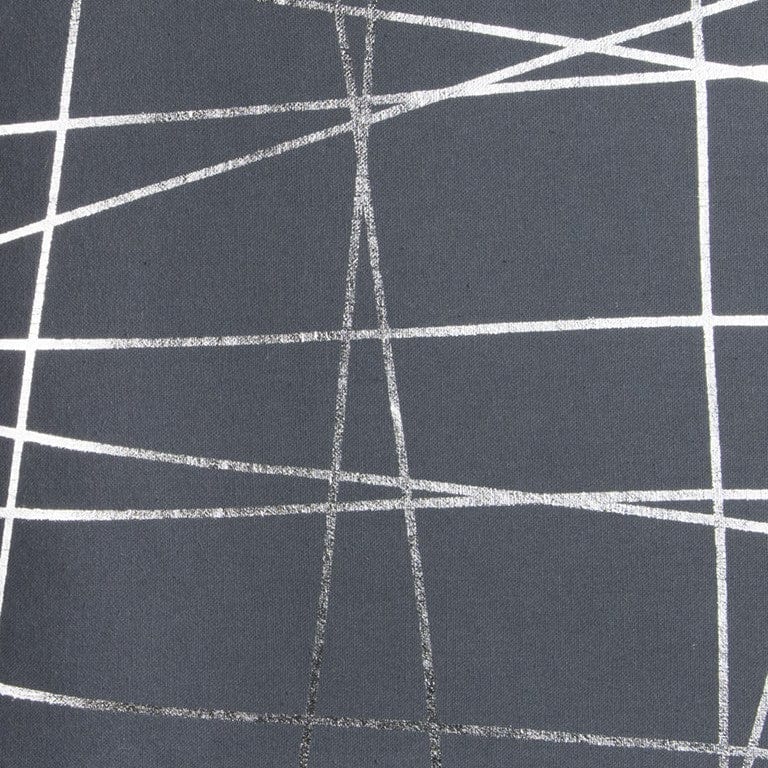 20" Gray and Silver Abstract Linework Cotton Throw Pillow - Homeroots - Flyclothing LLC