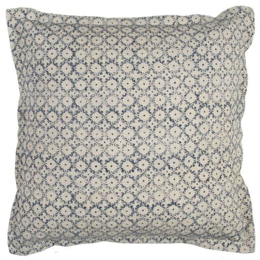 Blue Beige Distressed Block Throw Pillow - Homeroots - Flyclothing LLC