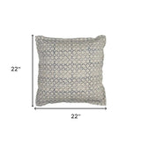 Blue Beige Distressed Block Throw Pillow - Homeroots - Flyclothing LLC