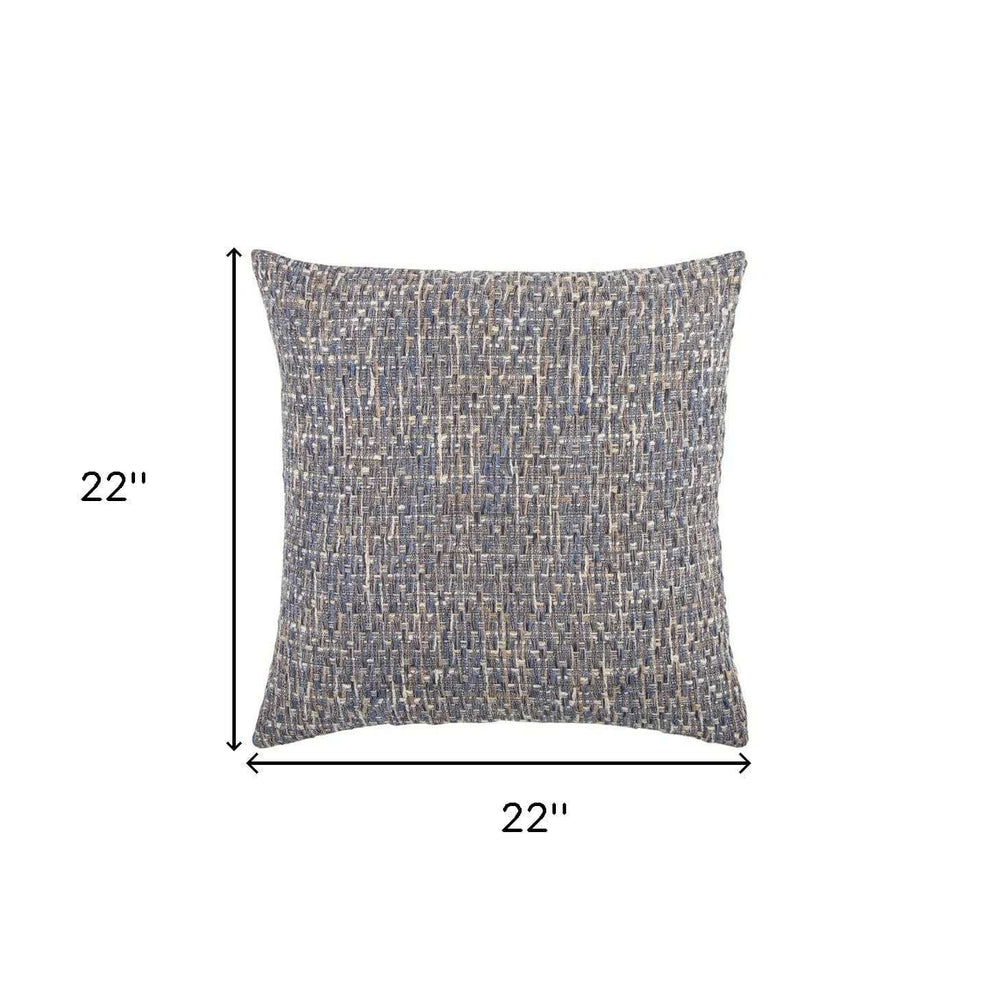 Blue Gray Metallic Nubby Textured Throw Pillow - Homeroots - Flyclothing LLC