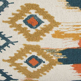 Blue Mustard Ikat Pattern Throw Pillow - Homeroots - Flyclothing LLC
