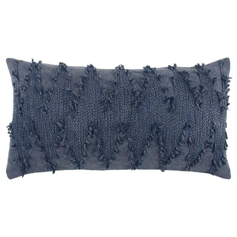 14" X 26" Indigo Cotton Throw Pillow - Homeroots - Flyclothing LLC