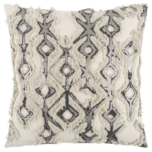 Ivory Gray Snakeskin Pattern Throw Pillow - Homeroots - Flyclothing LLC