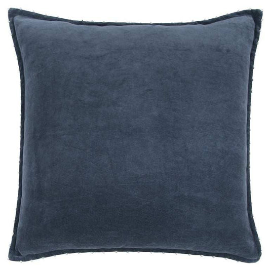 Indigo Solid Pearl Beaded Edge Throw Pillow - Homeroots - Flyclothing LLC