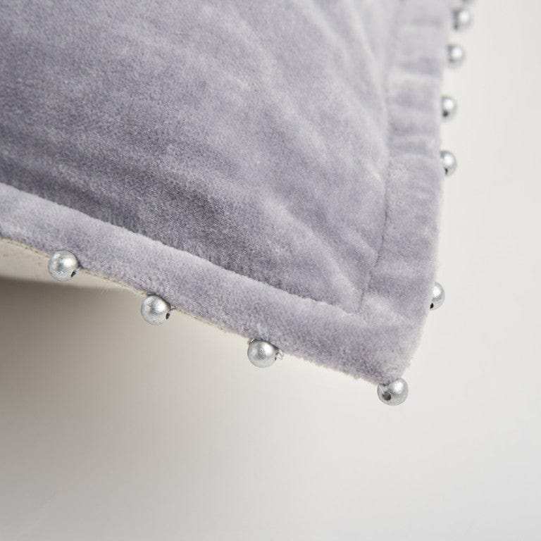 Soft Lilac Solid Pearl Beaded Edge Throw Pillow - Homeroots - Flyclothing LLC