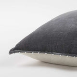 Dark Gray Solid Pearl Beaded Edge Throw Pillow - Homeroots - Flyclothing LLC