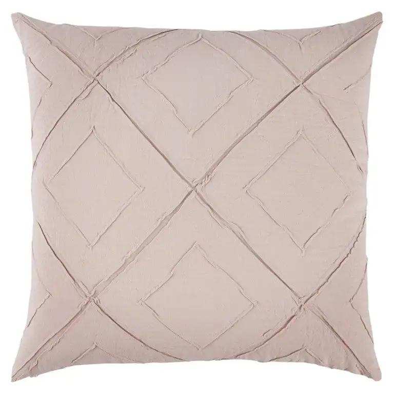 Blush Pin Tuck Diamond Pattern Throw Pillow - Homeroots - Flyclothing LLC