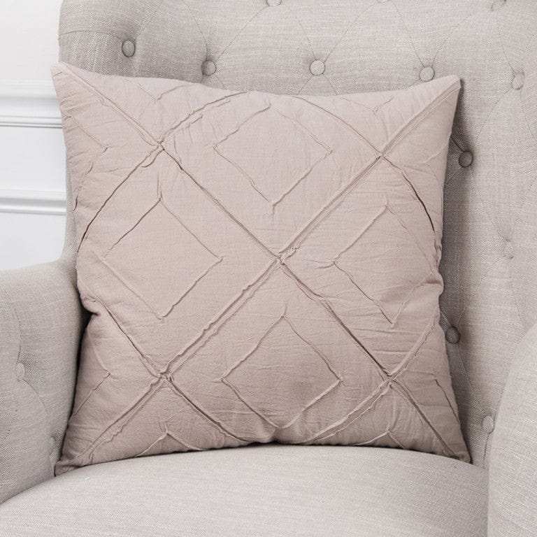 Blush Pin Tuck Diamond Pattern Throw Pillow - Homeroots - Flyclothing LLC