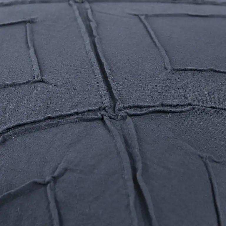 Indigo Pin Tuck Diamond Pattern Throw Pillow - Homeroots - Flyclothing LLC