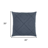 Indigo Pin Tuck Diamond Pattern Throw Pillow - Homeroots - Flyclothing LLC