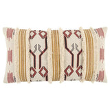 Ivory Red Southwestern Pattern Lumbar Pillow - Homeroots - Flyclothing LLC