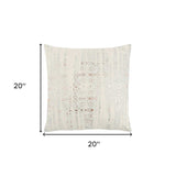 Ivory Silver Distressed Vintage Throw Pillow - Homeroots - Flyclothing LLC