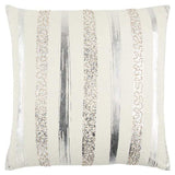Silver and Gold Glam Stripe Beaded Throw Pillow - Homeroots - Flyclothing LLC