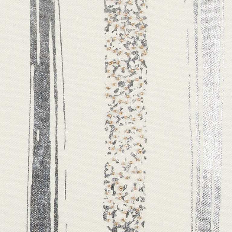 Silver and Gold Glam Stripe Beaded Throw Pillow - Homeroots - Flyclothing LLC