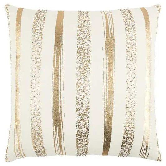 Gold Glam Stripe Beaded Throw Pillow - Homeroots - Flyclothing LLC