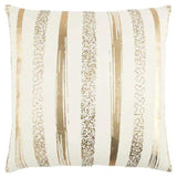 Gold Glam Stripe Beaded Throw Pillow - Homeroots - Flyclothing LLC