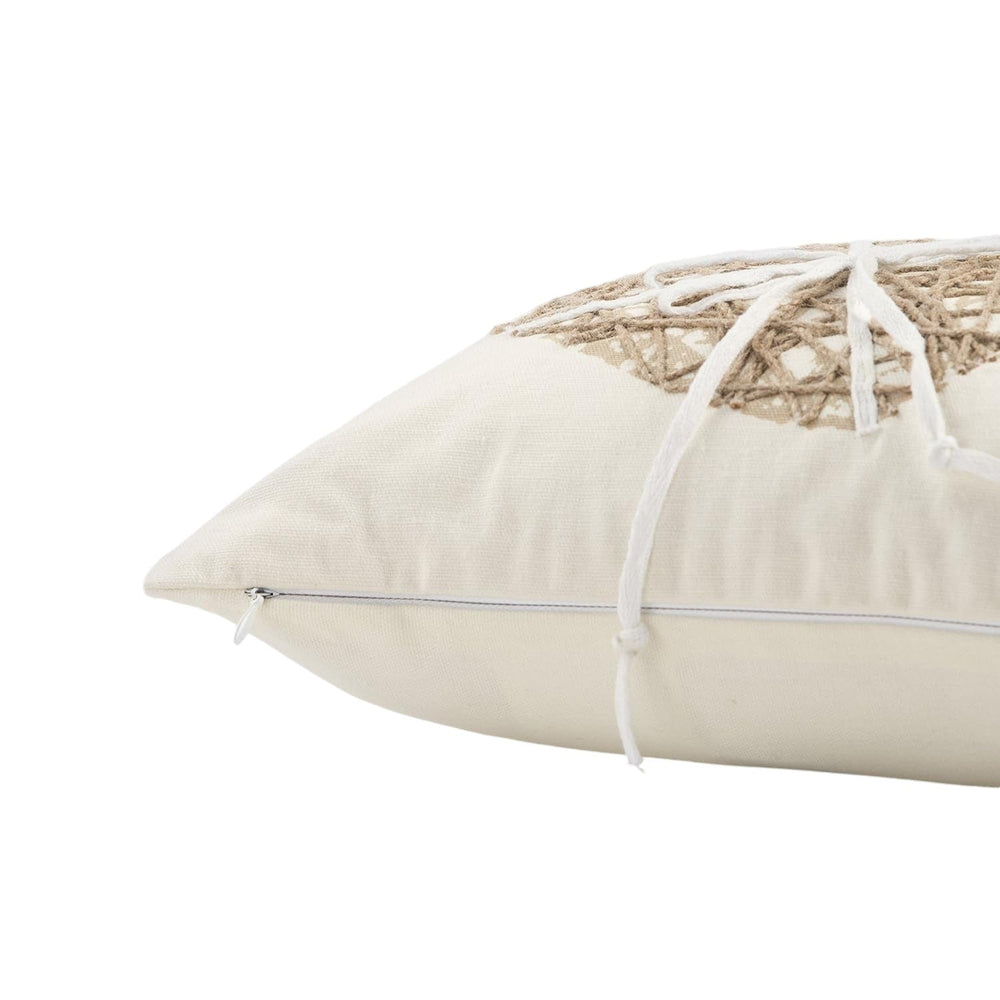 11" X 21" Ivory Home is Where the Heart Is Throw Pillow With Embroidery - Homeroots - Flyclothing LLC