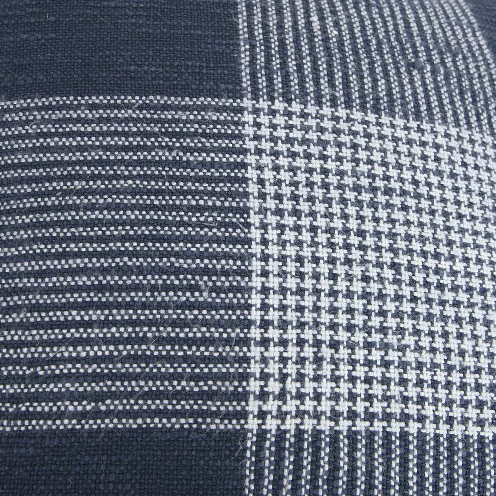 Indigo White Plaid Pattern Throw Pillow - Homeroots - Flyclothing LLC