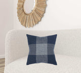Indigo White Plaid Pattern Throw Pillow - Homeroots - Flyclothing LLC