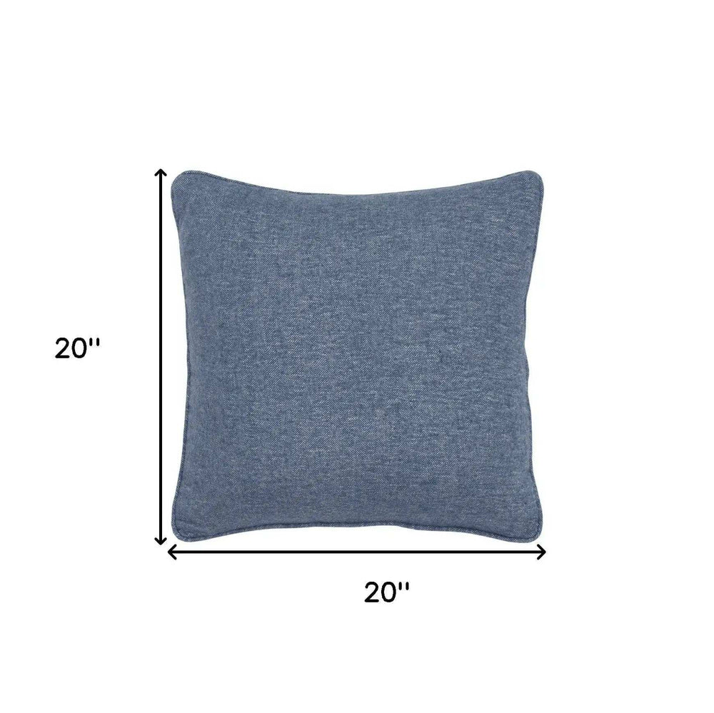 Blue Solid Classic Decorative Throw Pillow - Homeroots - Flyclothing LLC