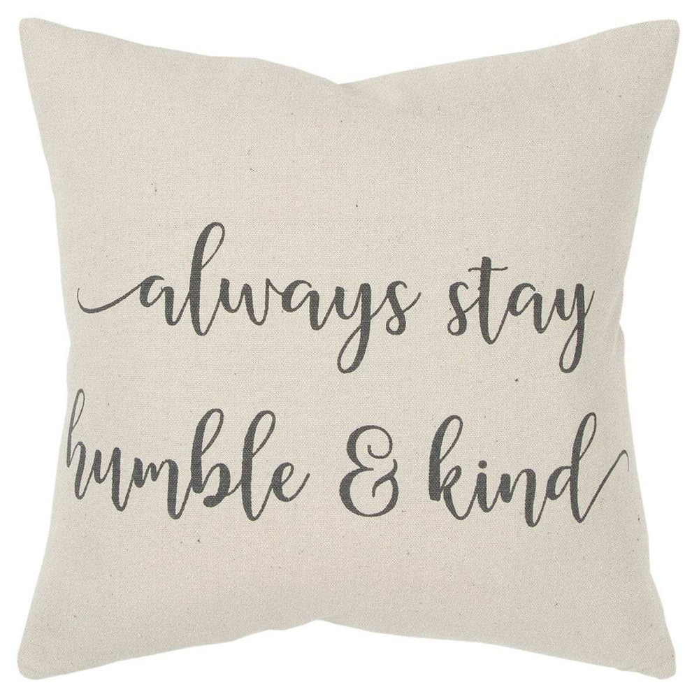 Gray Cream Humble and Kind Throw Pillow - Homeroots - Flyclothing LLC