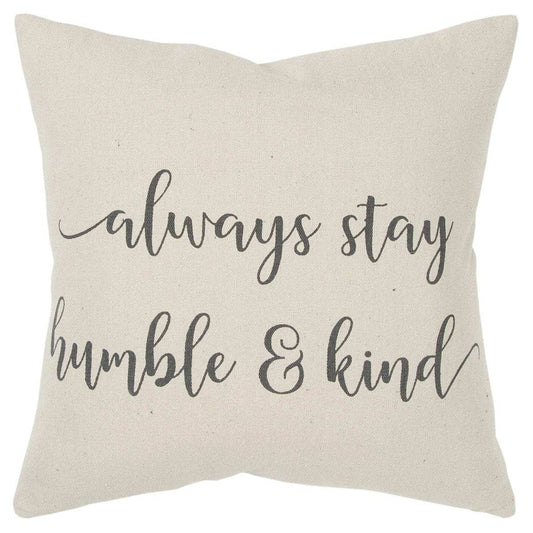Gray Cream Humble and Kind Throw Pillow - Homeroots - Flyclothing LLC