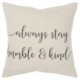 Gray Cream Humble and Kind Throw Pillow - Homeroots - Flyclothing LLC