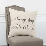 Gray Cream Humble and Kind Throw Pillow - Homeroots - Flyclothing LLC