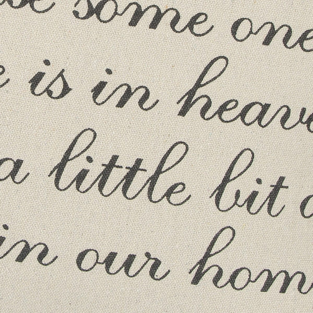 20" Natural and Gray Heaven In Our Home Cotton Throw Pillow - Homeroots - Flyclothing LLC