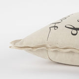 20" Natural and Gray Grateful Heart Cotton Throw Pillow - Homeroots - Flyclothing LLC