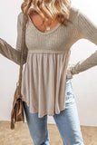 Scoop Neck Long Sleeve Top - Trendsi - Flyclothing LLC