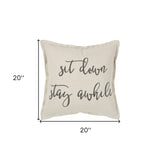 Gray Cream Stay Awhile Decorative Throw Pillow - Homeroots - Flyclothing LLC