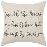 Gray Cream All The Things Throw Pillow - Homeroots - Flyclothing LLC