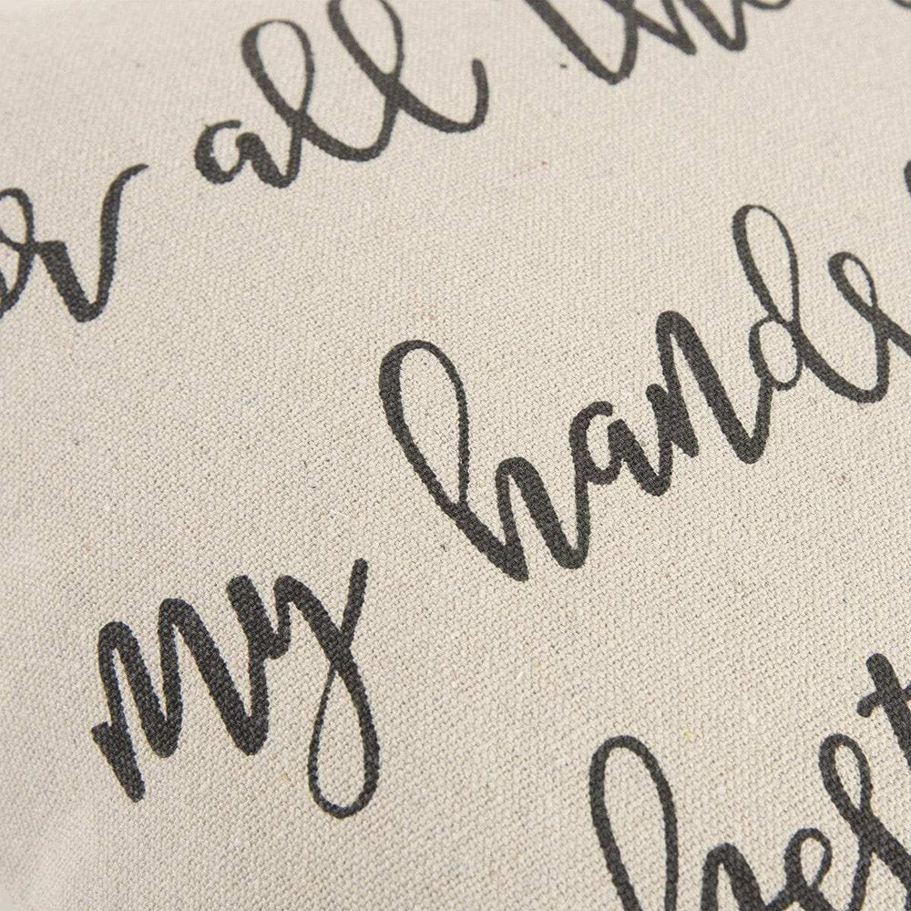 Gray Cream All The Things Throw Pillow - Homeroots - Flyclothing LLC