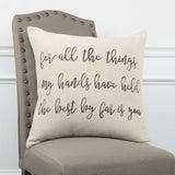 Gray Cream All The Things Throw Pillow - Homeroots - Flyclothing LLC