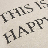 Gray Taupe Canvas Happy Place Throw Pillow - Homeroots - Flyclothing LLC