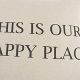 Gray Taupe Canvas Happy Place Throw Pillow - Homeroots - Flyclothing LLC