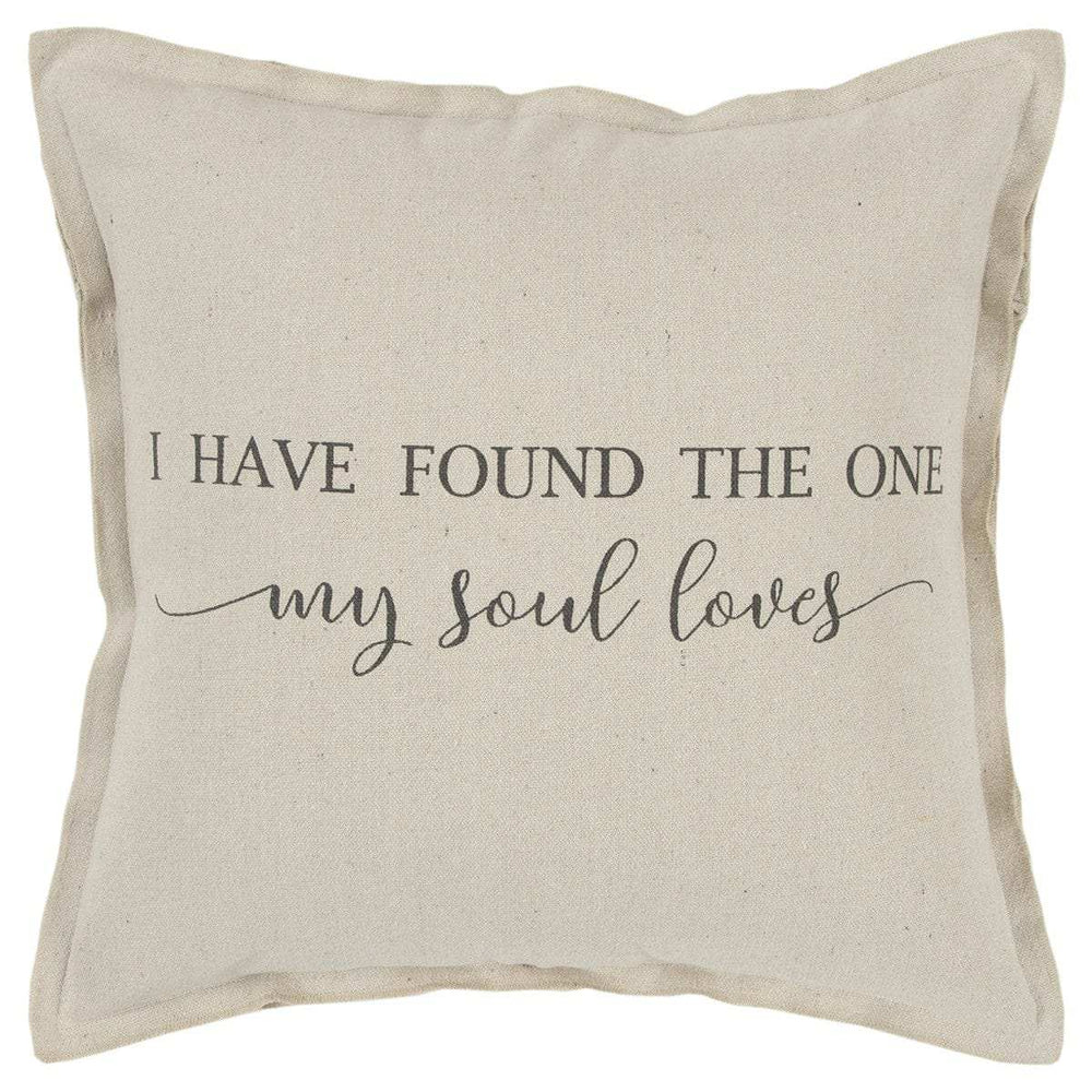 Gray Taupe Canvas Found the One Throw Pillow - Homeroots - Flyclothing LLC