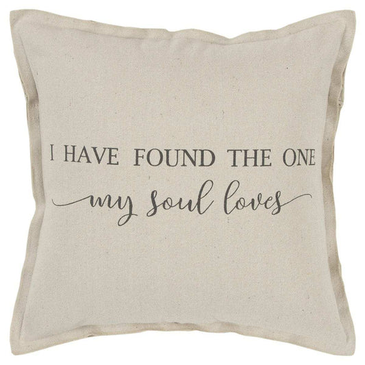 Gray Taupe Canvas Found the One Throw Pillow - Homeroots - Flyclothing LLC